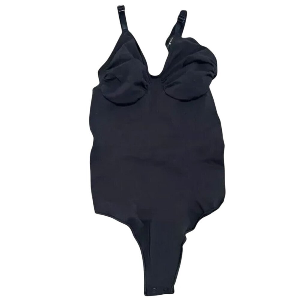 SKIMS Sculpting Thong Bodysuit Onyx Black S/M (US 4-10) NWOT MSRP $70